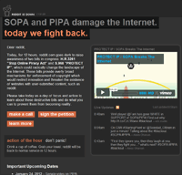 Reddit's SOPA/PIPA protest page.