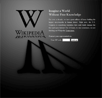 Wikipedia's SOPA/PIPA protest page.