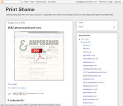 Screen shot of PrintShame.com