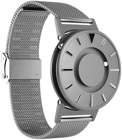 The Bradley watch showing the ball bearings and band.