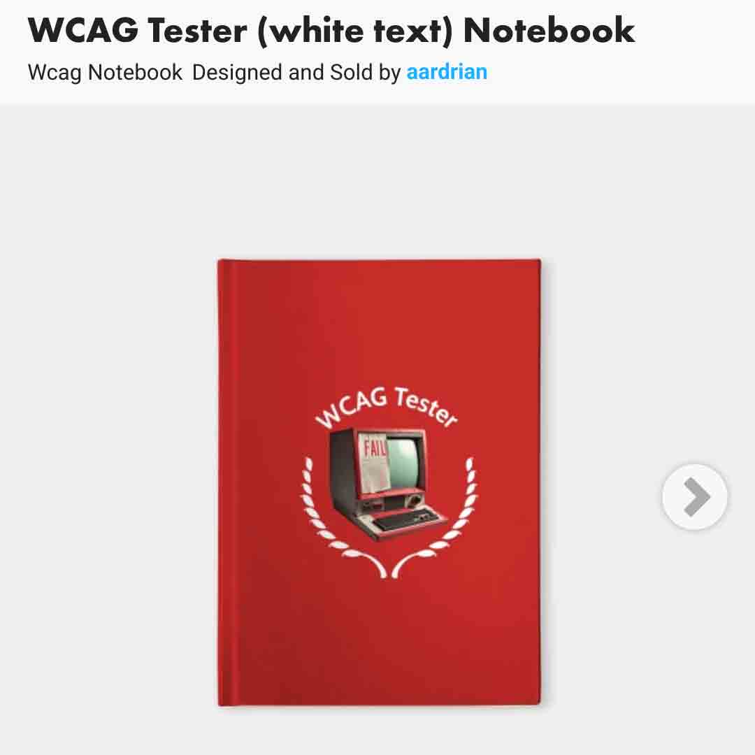 A red notebook with the text and wreath set in white. The logo is set in the middle, equal to about half the height of the notebook.